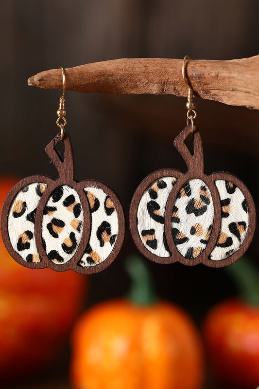 Animal Print Pumpkin Shape Earrings