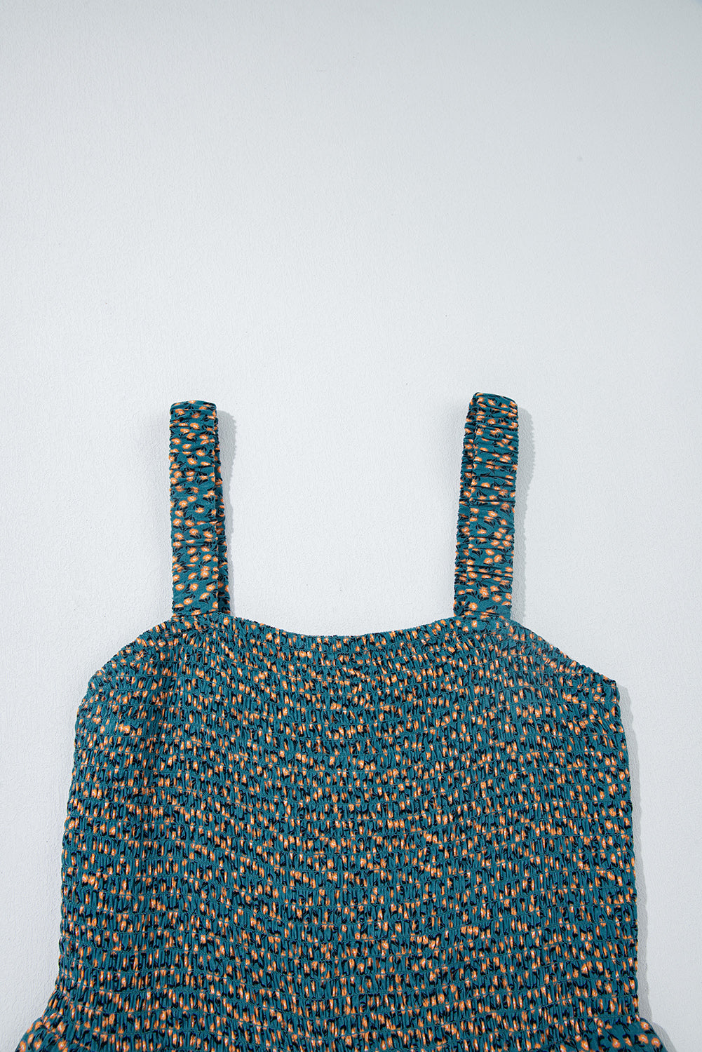 Green Floral Print High Waist Square Neck Jumpsuit