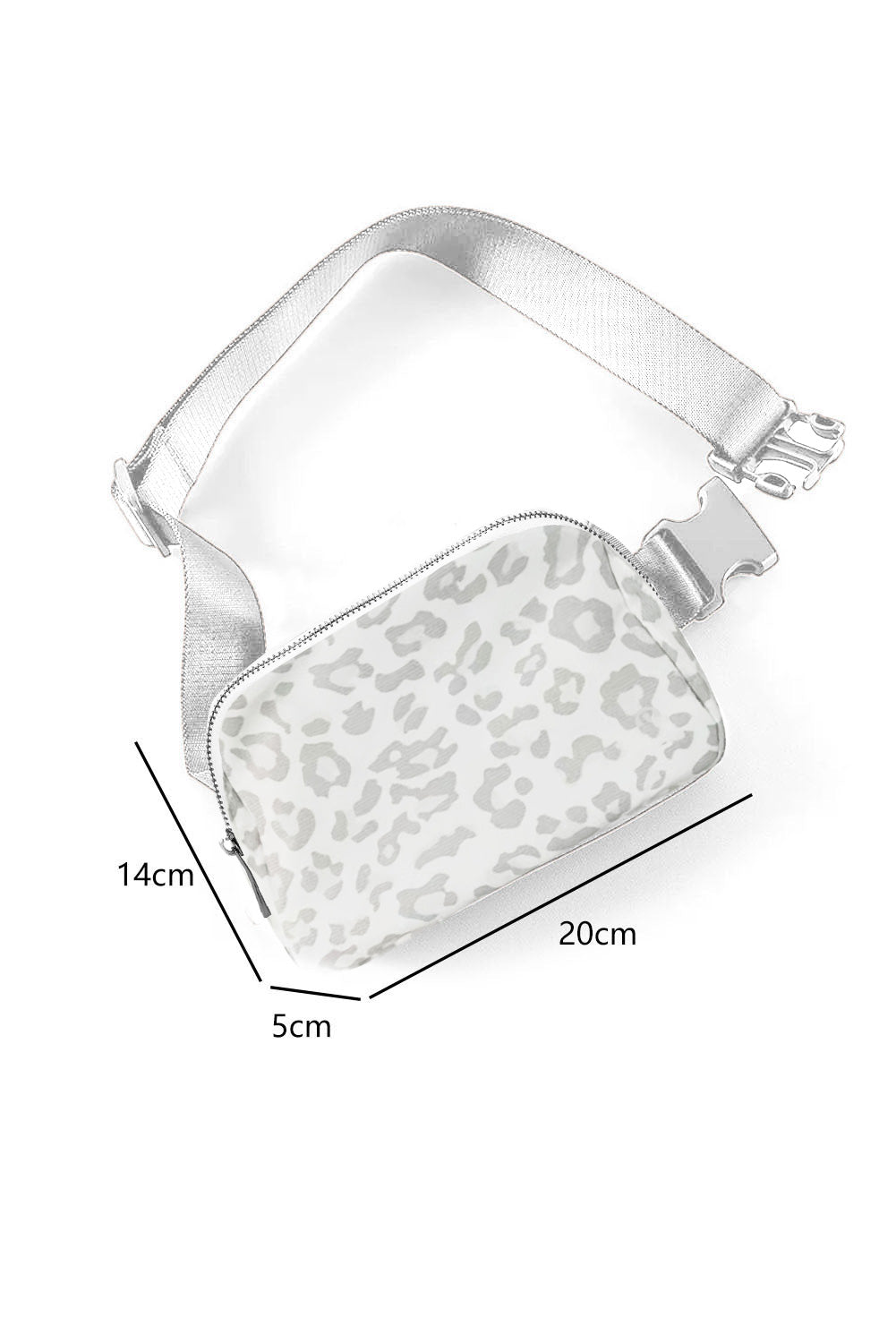 White Leopard Print Buckle Chest Bag