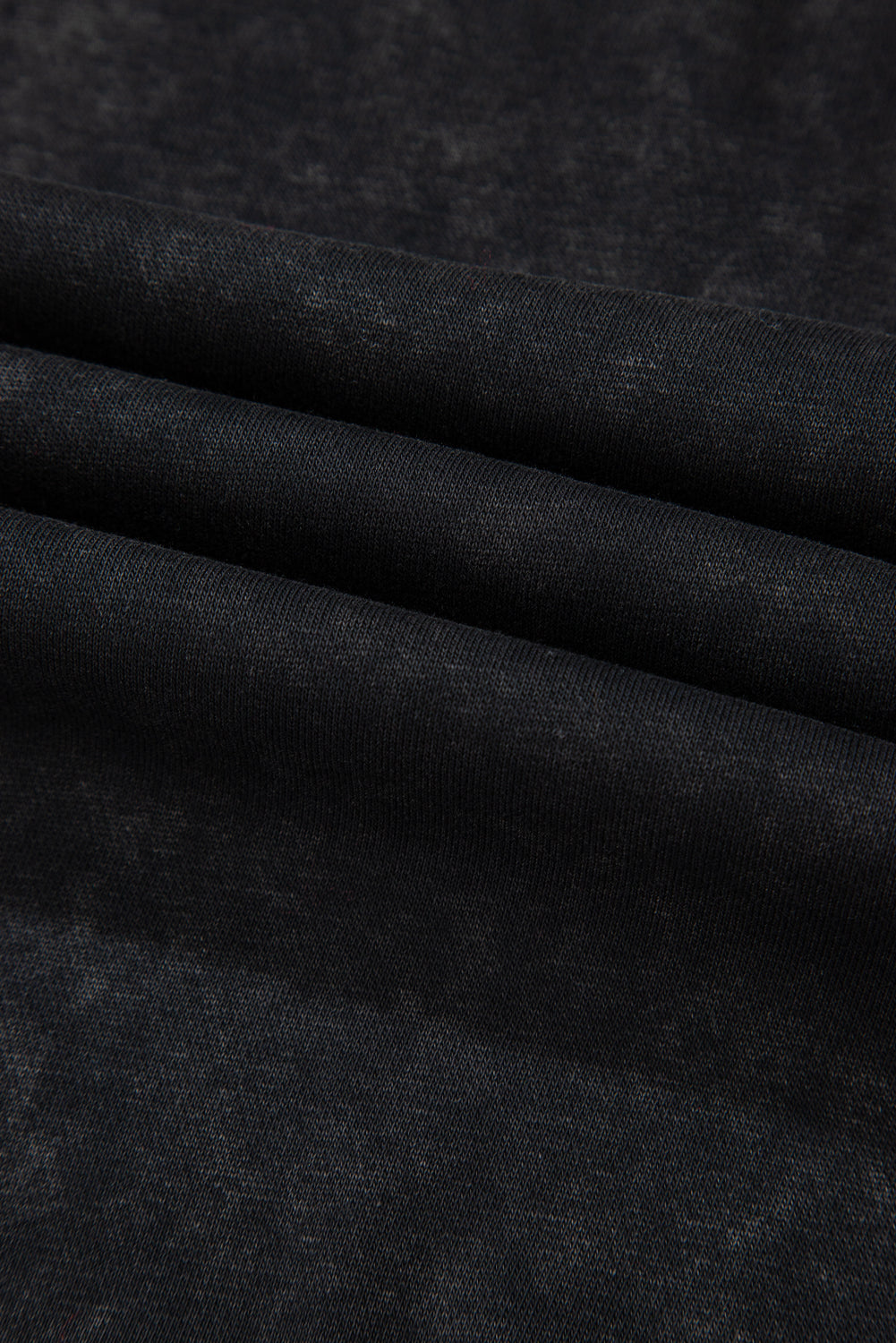 Black Solid Waffle Knit Patchwork Sweatshirt