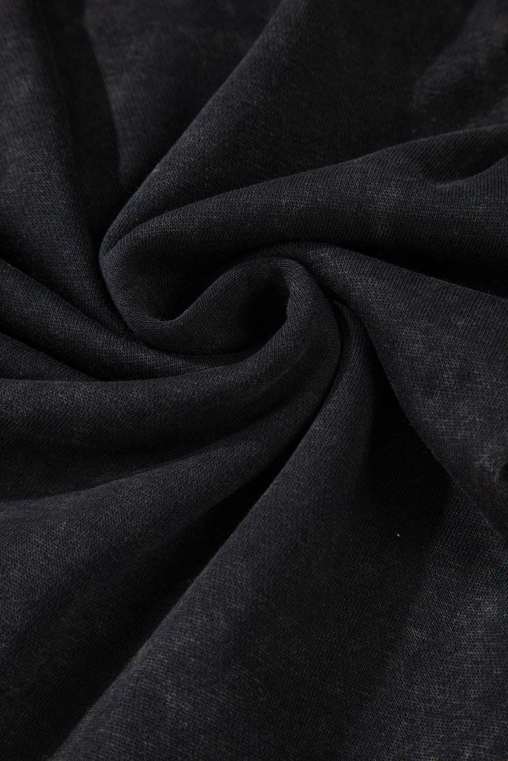 Black Solid Waffle Knit Patchwork Sweatshirt