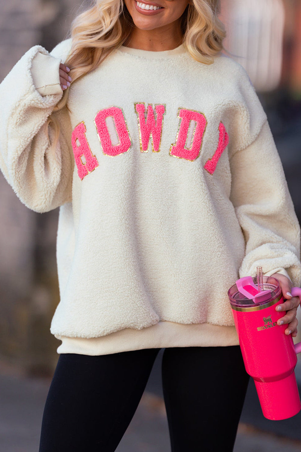 Beige HOWDY Patched Sweatshirt