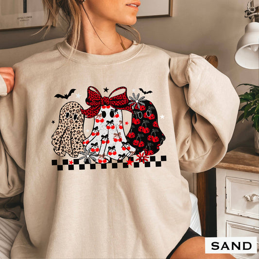 Leopard Ghost Halloween 2025 Graphic Sweatshirt 