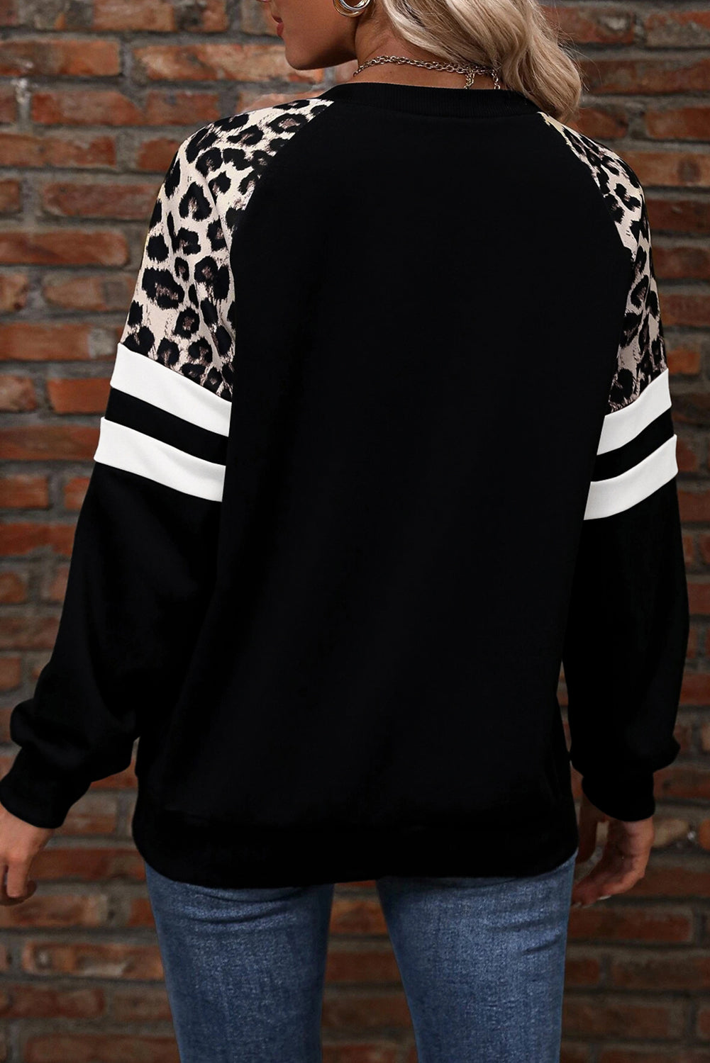 Black Leopard Print Sweatshirt