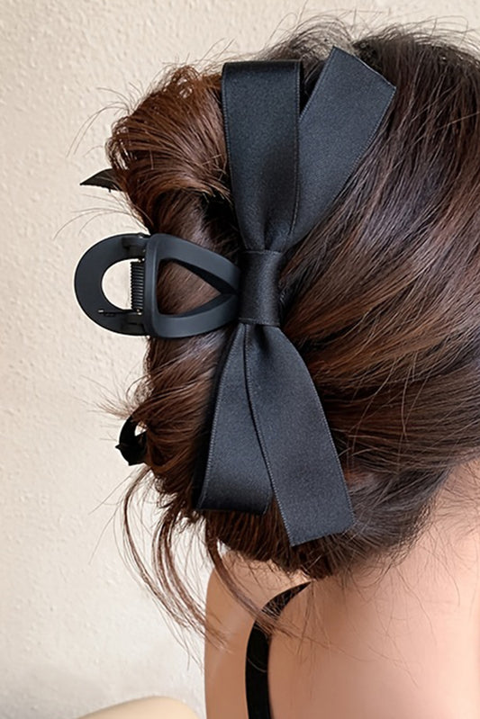 Black Bow Large Hair Claw Clip