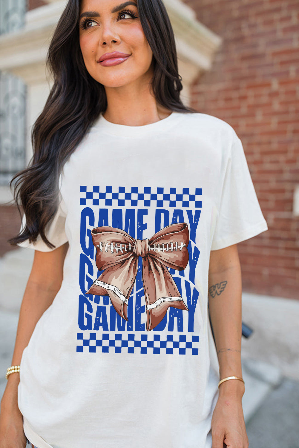 White Bowknot GAME DAY Graphic Tee