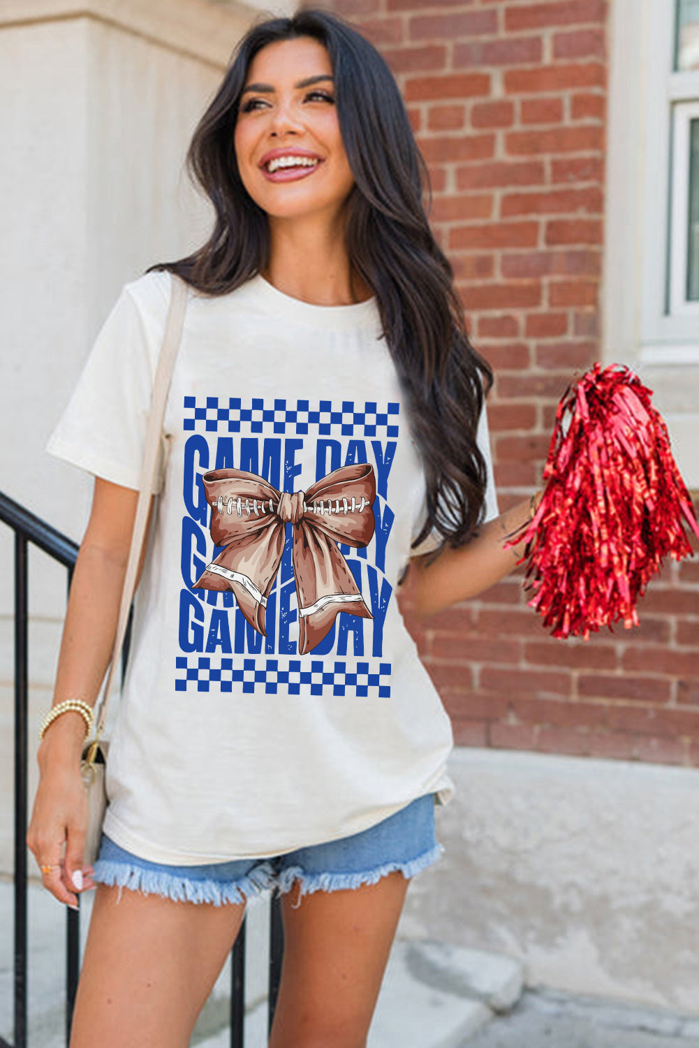 White Bowknot GAME DAY Graphic Tee