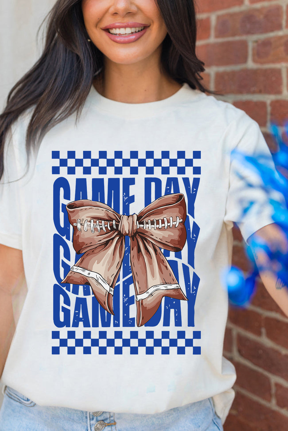 White Bowknot GAME DAY Graphic Tee