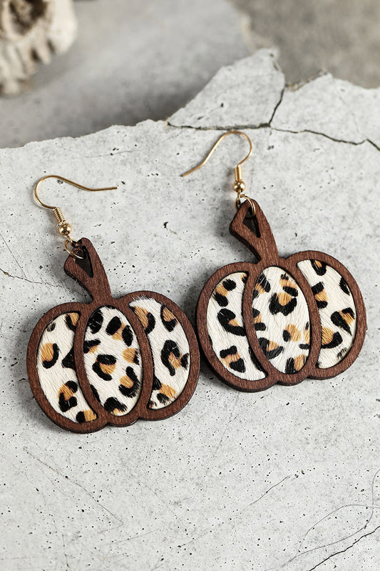Animal Print Pumpkin Shape Earrings